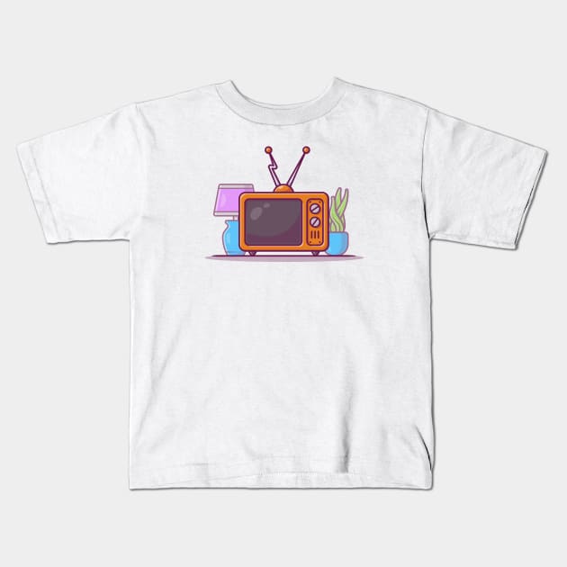 Vintage Television Kids T-Shirt by Catalyst Labs